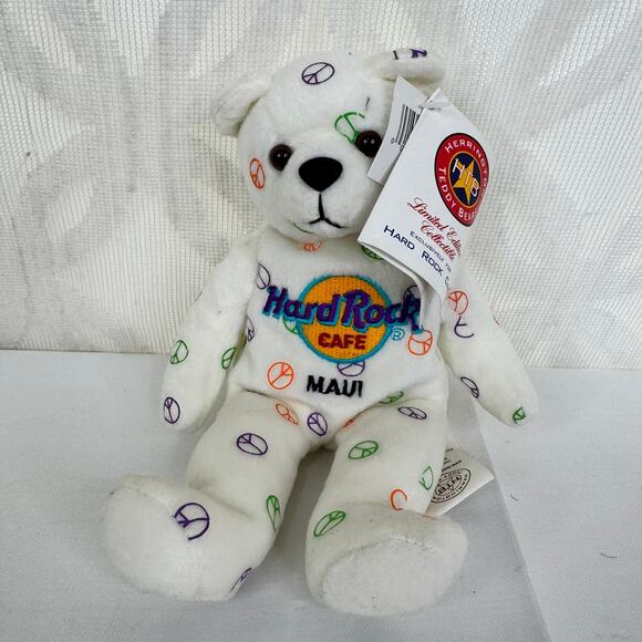 5 for $25| Hard Rock Cafe Maui Peace Bear Beanie plush - Picture 5 of 5